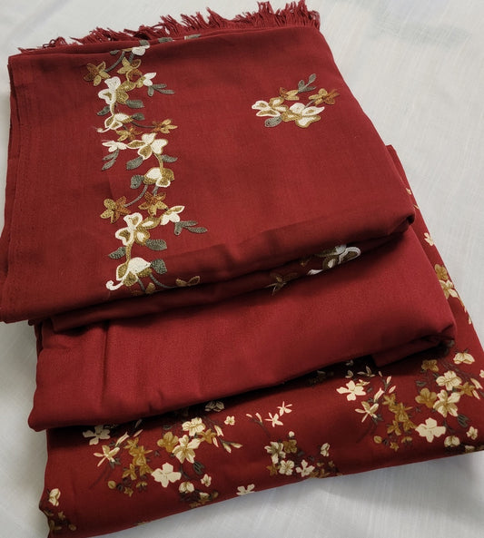 Marina Unstitched 3pc Suit - Embroidered Shawl