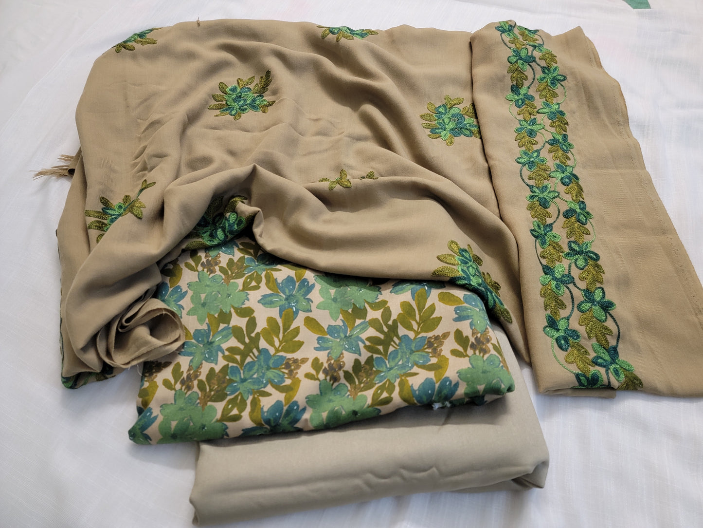 Marina Unstitched 3pc Suit - Embroidered Shawl