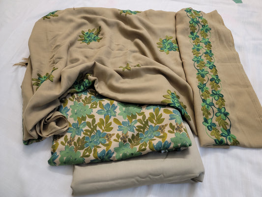 Marina Unstitched 3pc Suit - Embroidered Shawl