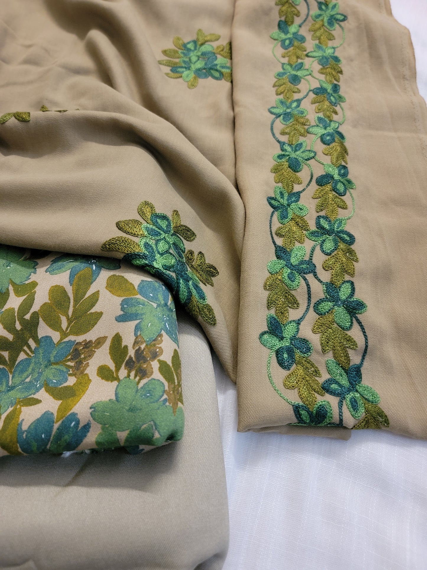 Marina Unstitched 3pc Suit - Embroidered Shawl